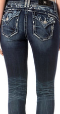 NEW Miss Me Women's MP7651S2 Too Cool Blue Mid-Rise Skinny Jeans Size 28