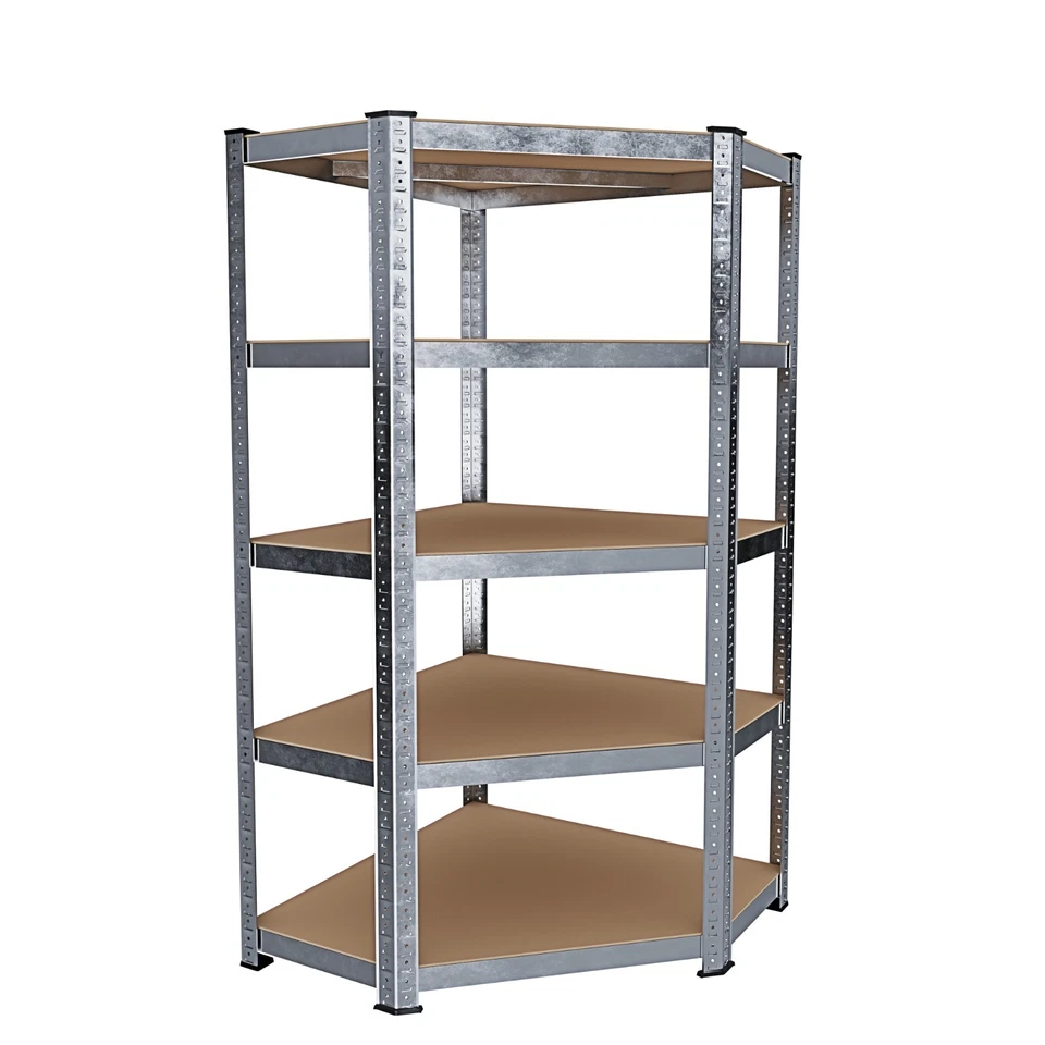 Scaffale 5 ripiani mensola metallo legno garage carichi pesanti 875 kg portata - Immagine 2 di 4