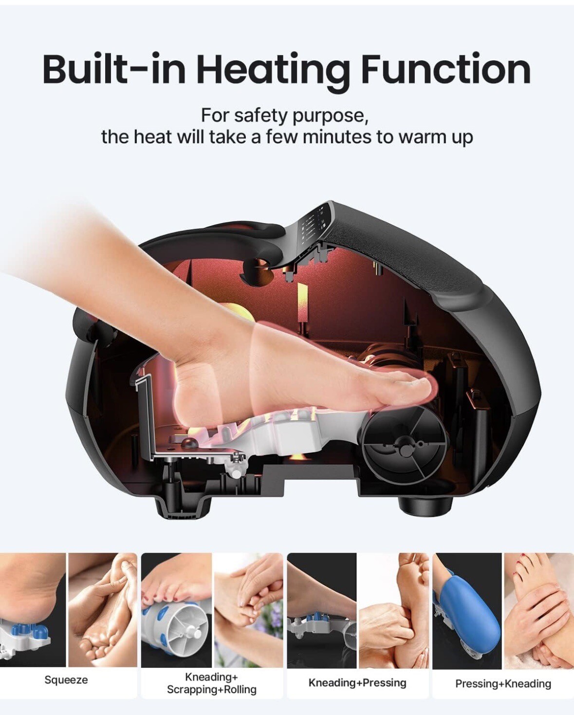 RENPHO Foot Massager RFFM059R with Heat Mode, Shiatsu Massage Machine