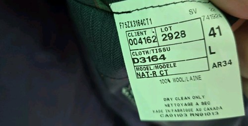NWT Loro Piana 130s Suit 41L 35x29 By Cremiux Blue Made In Canada - Picture 16 of 24