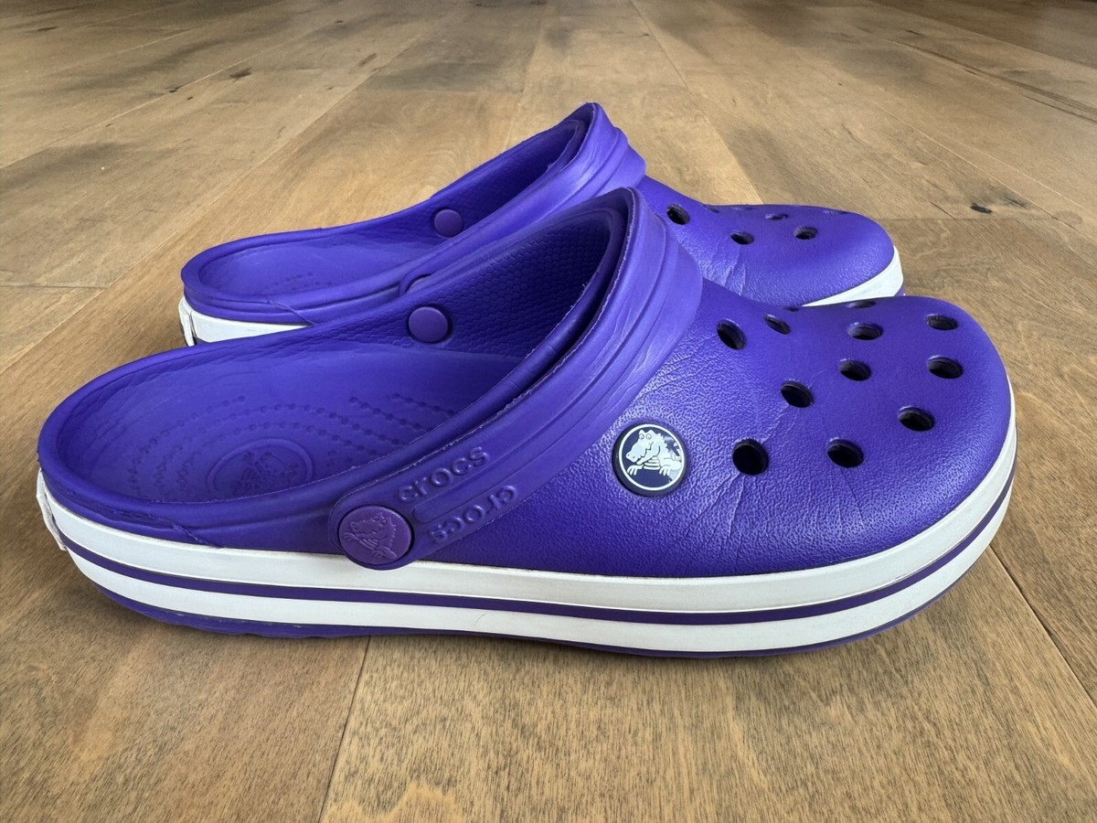 Crocs Crocband Clogs Shoes Purple White Unisex Adult Men’s Size Women’s  Size
