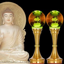 20cm LED Colorful Crystal Lotus Lamp Buddha Guanyin Lamp Home Buddhist Supplies
