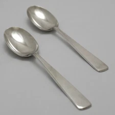 NEW ENGLISH Design Mappin & Webb London Silver Service Cutlery Pair Table Spoons