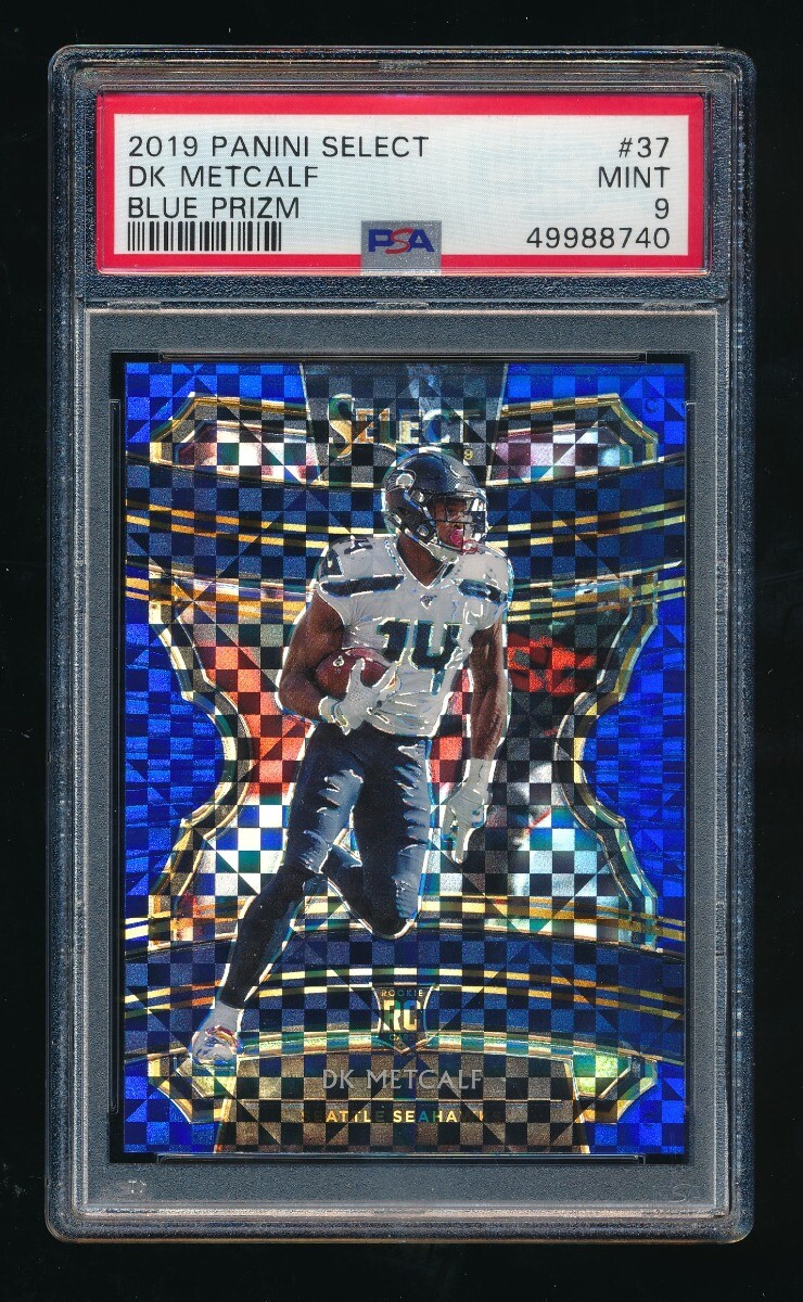 PSA 9 D.K. METCALF 2019 SELECT PRIZM BLUE #37 RC #/175 *SEATTLE SEAHAWKS* MINT