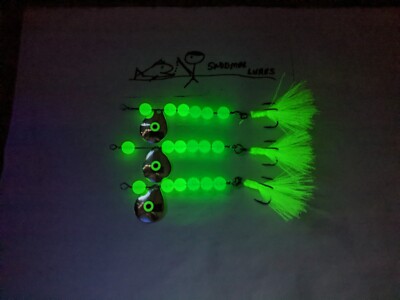 In Line Spinner Bait Fishing Green Glow Drifting Trolling white bass Walleye