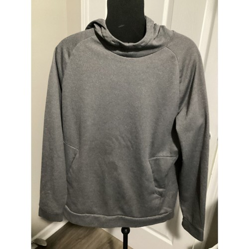 Tek Gear Mens Sz L tall Fleece Lined Hoodie Hooded Pullover Sweater gray