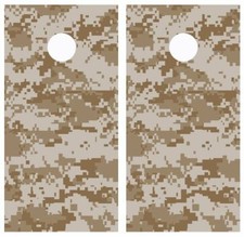 Digital Desert Camo Pattern Cornhole Board Wraps FREE LAMINATION 3557