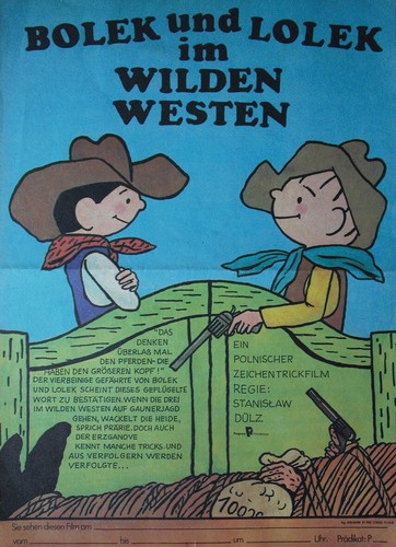 Bolek und Lolek Wilden Westen Polen 1988 Kinder Trickfilm Plakat 42x30 cm P154-2
