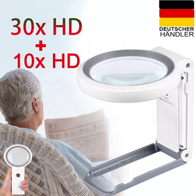 MARKENLOS 30 Fach Lupe mit 18 LED Licht Leselupe Vergrößerungsglas Juwelierlupe Handlupe