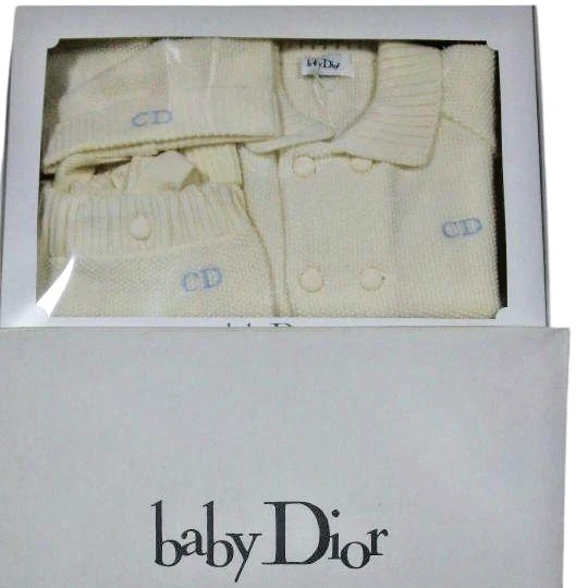 Lot de 3 vêtements d'extérieur en tricot bébé Dior pantalon chapeau JAPON