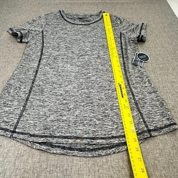 ¡NUEVO! Camisa Deportiva Karen Scott Gris/Negro Pequeña Absorbe Humedad Poliéster Corta S Foto 4 de 4