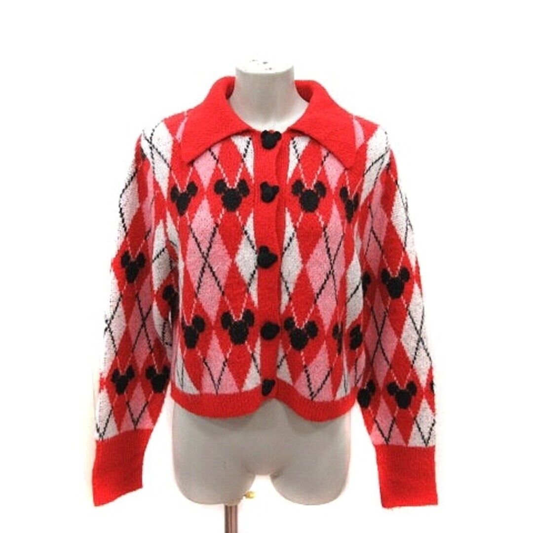 Zara Disney Mickey Mouse Argyle Long Sleeve Knit Sweater L Zara Disney Mickey Mouse Argyle Long Sleeve Knit Sweater L