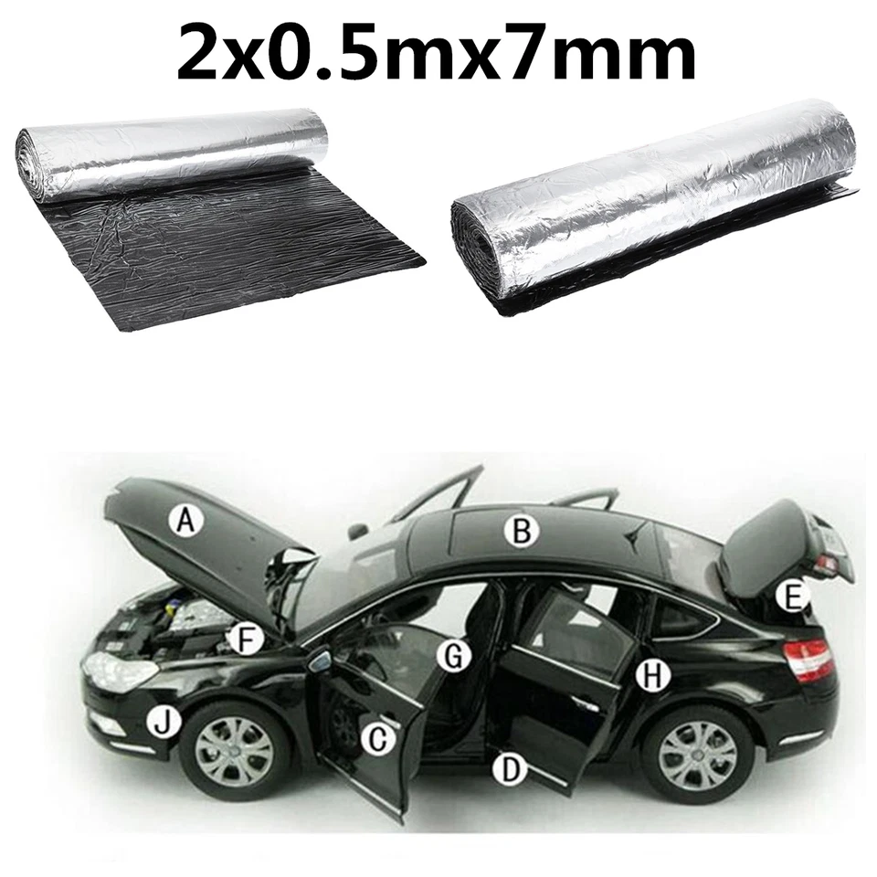 7mm Car Sound Deadener Car Hood Engine Firewall Heat Shield Noise Insulation Mat - Image 2 of 4