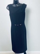 David Warren NY Dress Black Rhinestone Accent Semi Formal Evening Wear Rear Zip