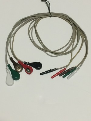 Ekg Ecg Holter Snap + Banane Pin din 1.5mm 5 Lead Kabel Hospital Tierärztlich