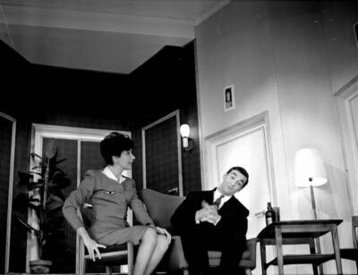 Barbara Somers and Christian Alers in Boeing Paris 1960s Old Photo