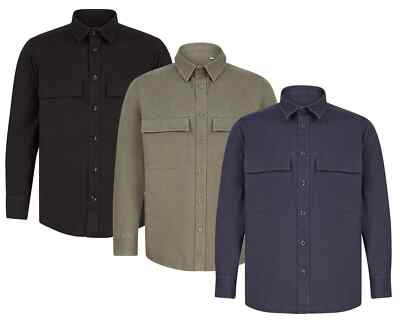 Hemdjacke Baumwoll-Drill Khaki Schwarz Oder Marineblau Overshirt Von Front Row