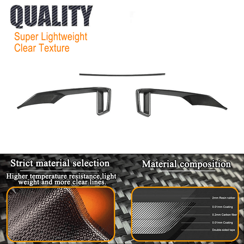 Carbon Lufteinlässe Entlüftung Front Fog Air Vent Fins Für Audi RS3 8V 2017-2021 - Bild 9 von 13