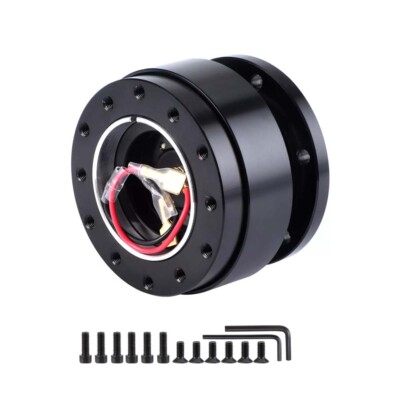 Black Universal Car Steering Wheel Quick Release HUB Adapter Snap Kit 6 Bolt USA