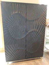 Cocktail Bar Black/Gold Mango Wood