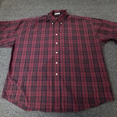 Sun River Shirt Long Sleeve Red Plaid Mens XXL Classic Woven Button Down