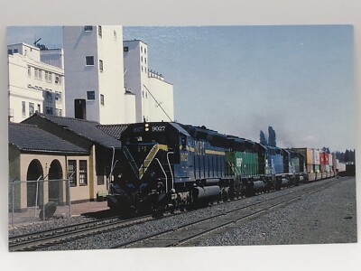 Postcard Cheney Washington Leased Diesel Locomotives for Burlington Northern RR