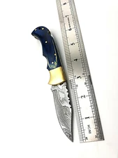  HUNTING POCKET KNIFE BRASS BOLSTER WOOD GRIP & COVER