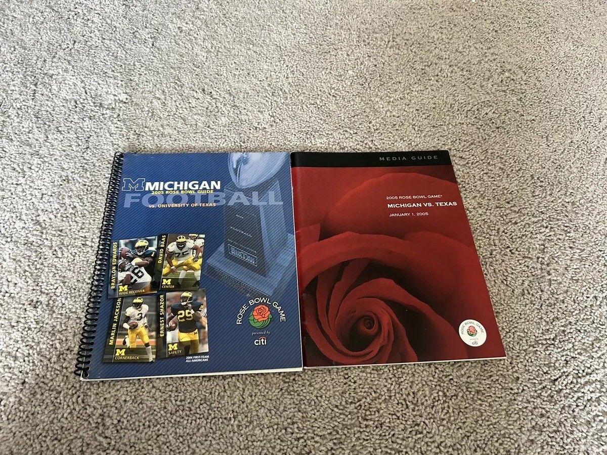 2005 Michigan Rose Bowl Media Guide vs Texas in Excellent Condition Includes 2 Guides