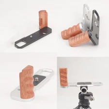 Wood Handle Aluminum Base Plate Quick Release Hand Grip For Nikon F2 Camera