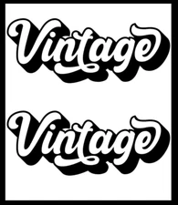 Vintage Two 6" Black Vinyl Decals Car Truck Camper Boat Windows Laptop Tumbler