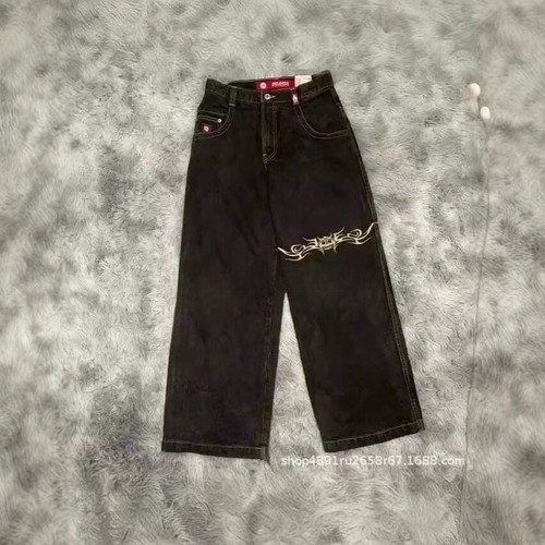Baggy Jeans Yk2Vintage Washed Haft Hip Hop Męskie dżinsy - Zdjęcie 3 z 35
