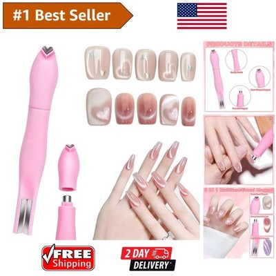 Versatile Pink Cat Eye Nail Magnet with Three Heads for Creative Nail Art Styles