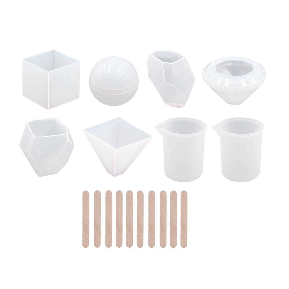 18-piece silicone epoxy resin mold set for jewelry casting and crafts