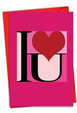 1 Valentine's Day Greeting Card w/Envelope - Love Squares NobleWorks C8991GVDG