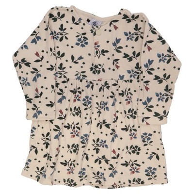 Petit Bateau, Kleid, Größe: 86, Weiß/Blau/Grün, Baumwolle, Blumen, Mädchen #gTC