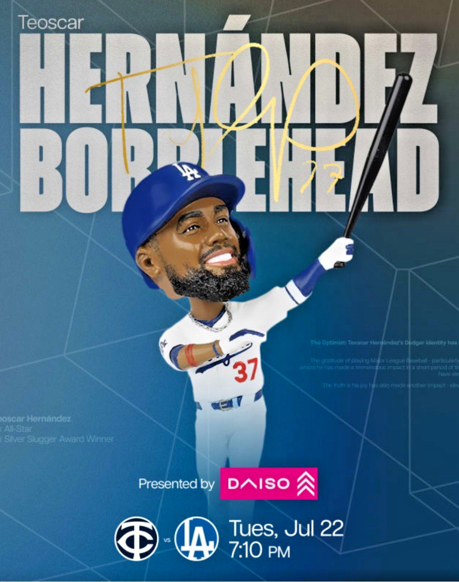 ドジャース　フィギュア　TEOSCAR HERNANDEZ Dodgers Dodgers Teoscar Hernández ボブルヘッド Teoscar Hernández