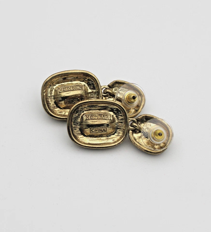 Pendientes Heidi Daus® Exquisita Elegancia Cristal Verde Doble Gota Regalo Foto 3 de 4