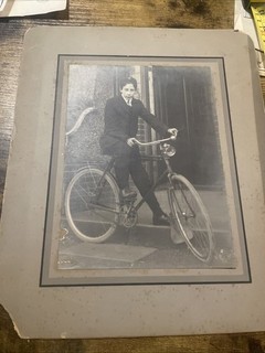 Original Photograph Rudge Bicycle Cycle Bike Photo Board C1900