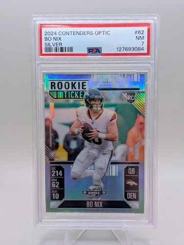 2024 Panini Contenders Optic Silver Bo Nix #62 PSA 7