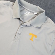 Tennessee Volunteers Cutter And Buck Golf Polo Gray Men's XL Dri Tech