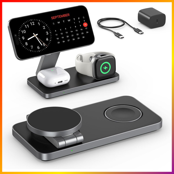 Ladestation 3-In-1 Induktiv FüR Iphone Air 12-17 Apple Watch 10-7 Airpods 20W-image