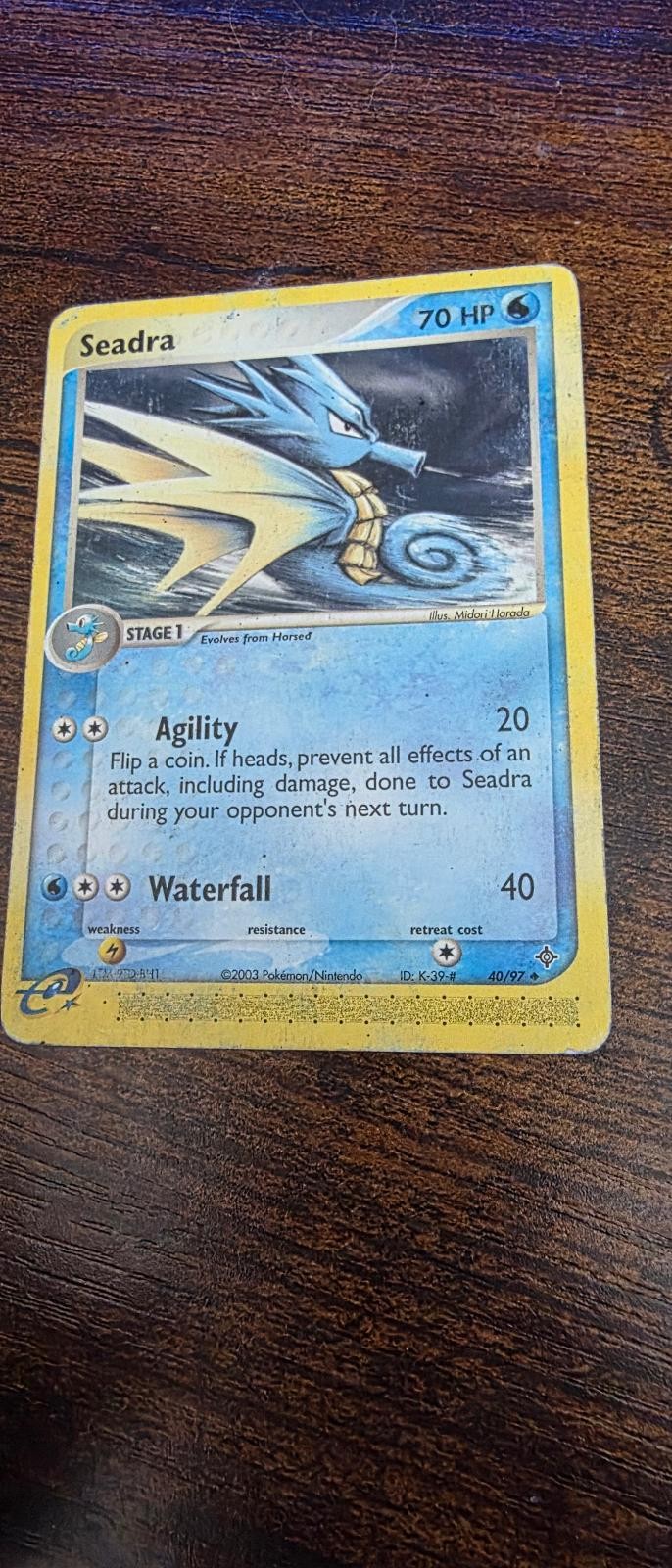 Seadra 40/97 Uncommon Dragon Pokemon Heavily Played