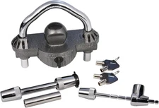 Trimax TCP50 Trailer Lock Combo Pack Keyed Alike Black