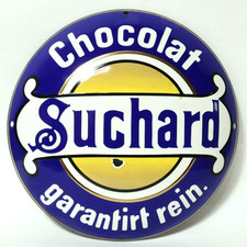 Altes Suchard Emailschild Emaille Schild Schokolade Werbung Reklame 60er Email