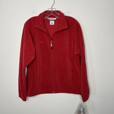 Columbia Fleece Jacket Womens Medium Red Full Zip MTR Thermal Lightweight Warm