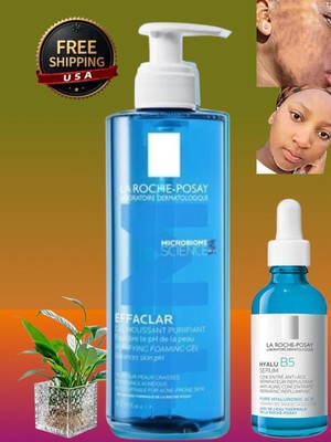 La Roche-Posay:400ml Purifying Foaming Cleansing Gel + 30ml Hyalu B5 Serum [USA 