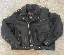 USA Horsehide Leather Motorcycle Jacket Black Men's 50 Thinsulate NWT