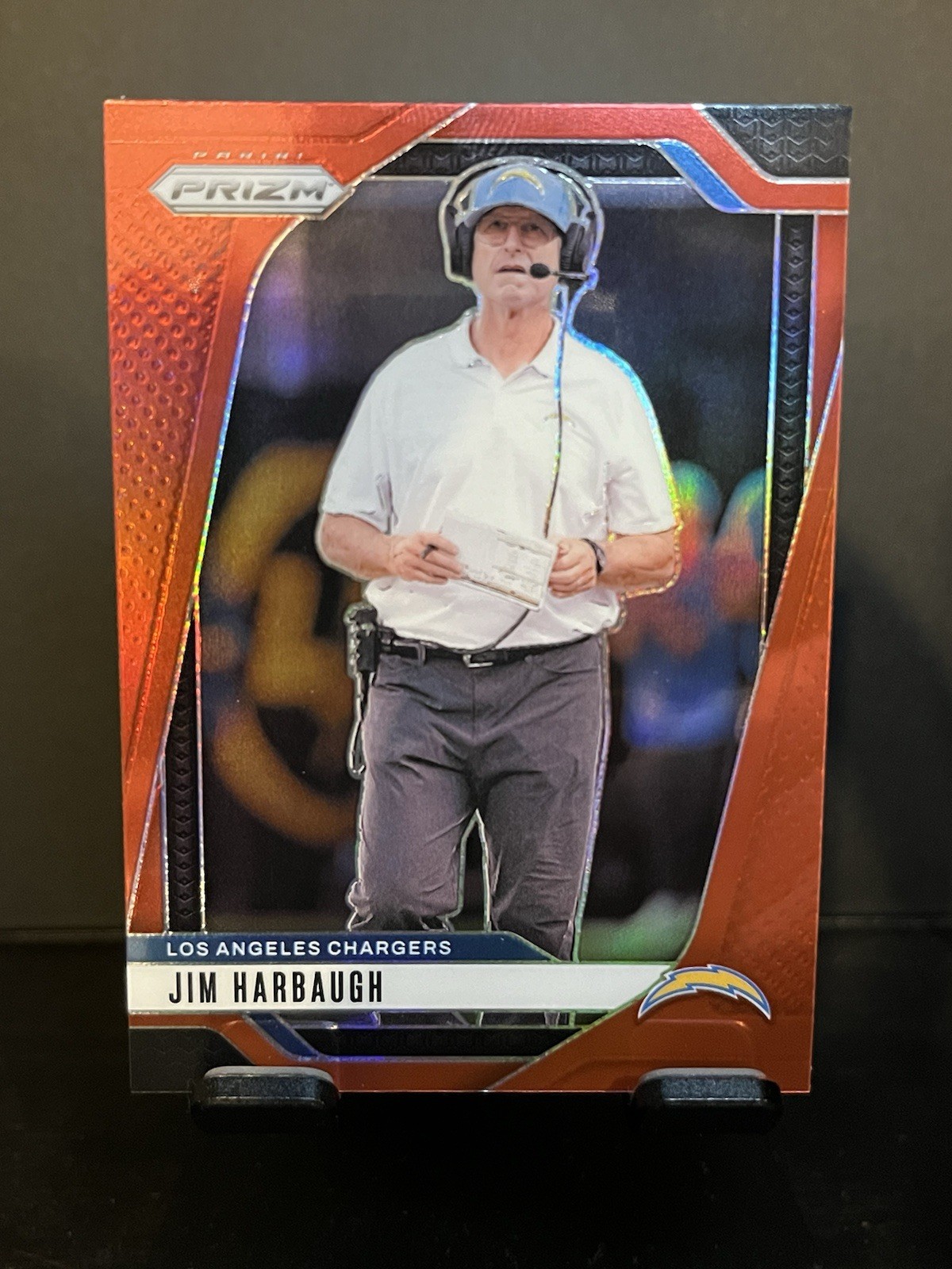 Jim Harbaugh 2024 Prizm #163 Red SP - Los Angeles Chargers