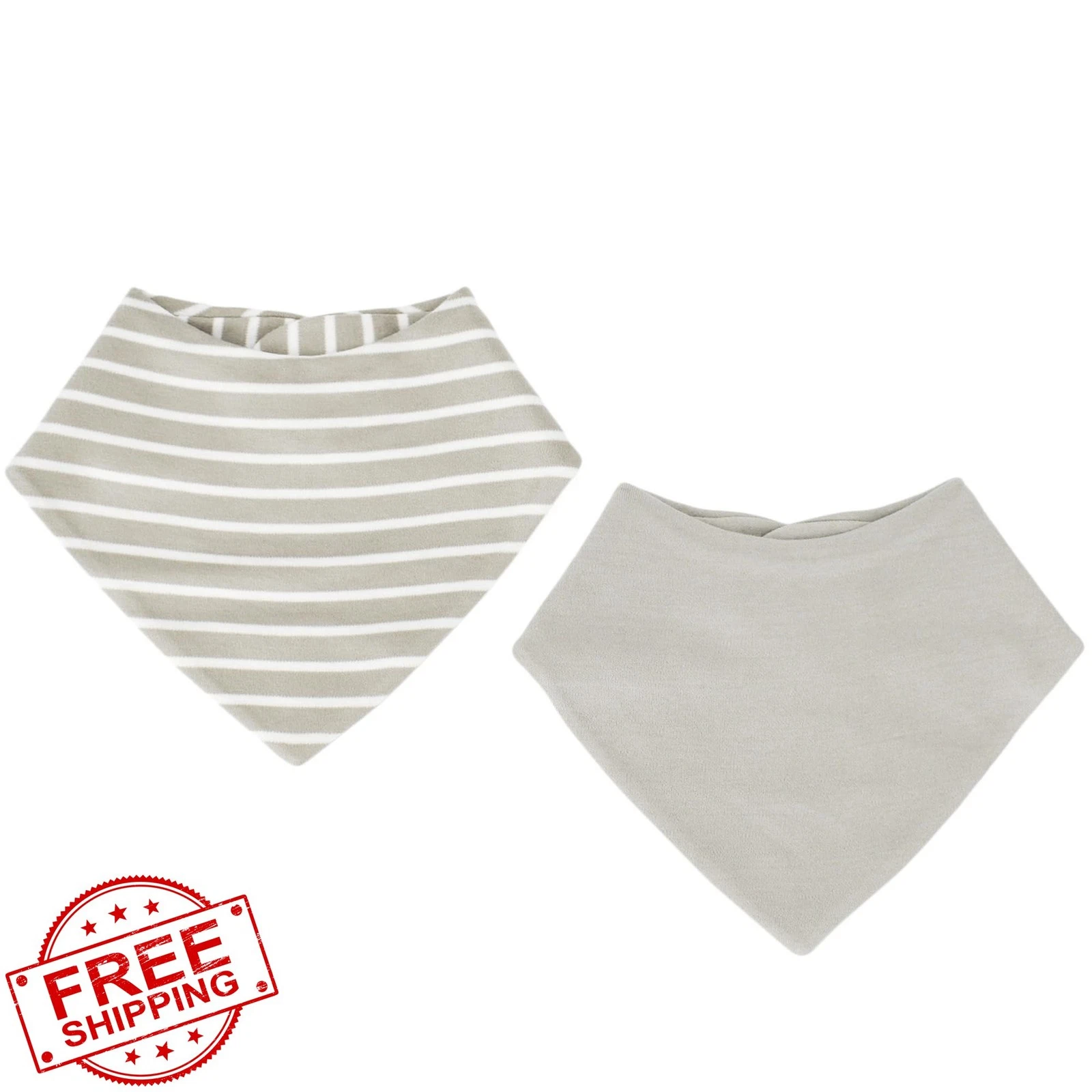 Woolino Merino Wool Baby Bibs Bandana Absorbent Cotton Inner Layer Pack of 2