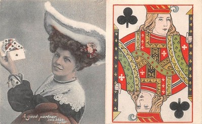 POSTKARTE GLAMOUR EIN GUTER PARTNER ACE OF CLUB
